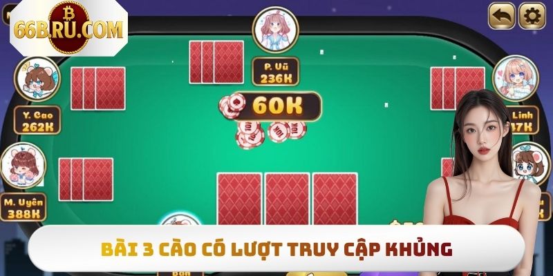 Game Bài 66b - Top 4 Trò Chơi Được Lựa Chọn Nhiều Nhất 3 Bài 3 cào ghi nhận lượt người truy cập cực khủng