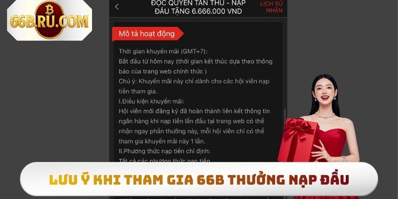 66b Thưởng Nạp Đầu Lên Đến 6.666.000 VND Cho Hội Viên Mới 4 Lưu ý không được thực hiện các hành vi bị cấm